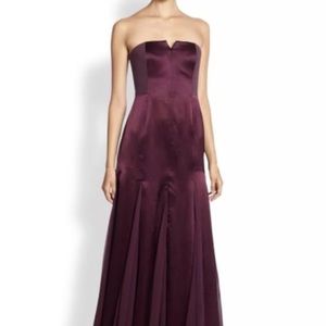 Halston Plum Pleated Gown